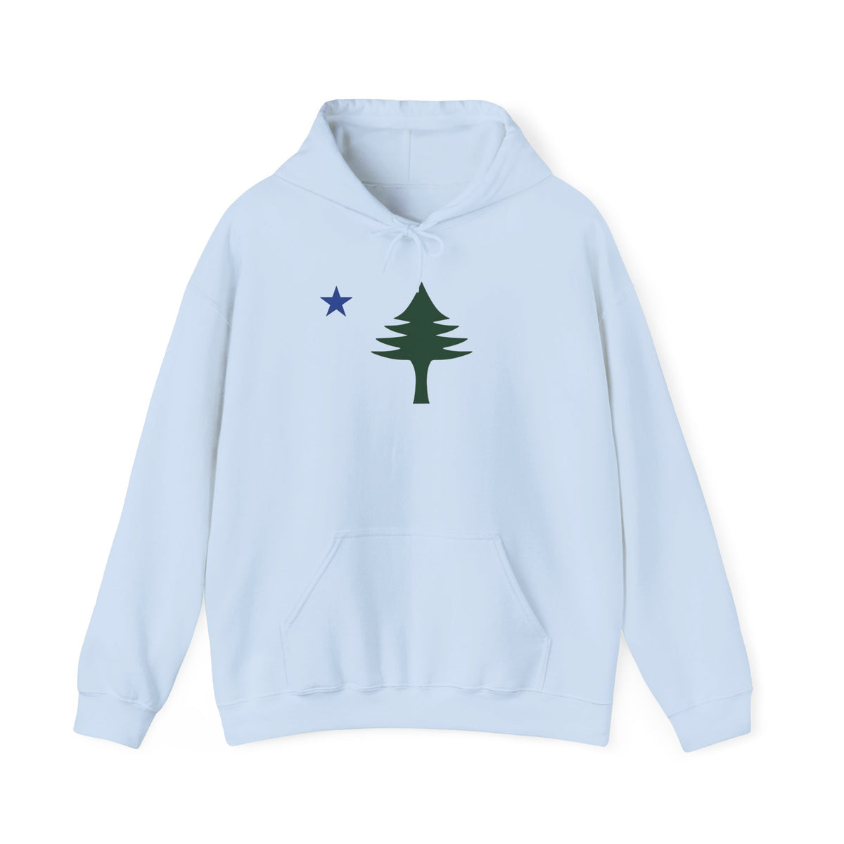 Maine State Flag Pine Tree Hoodie | Minimalist Evergreen Silhouette