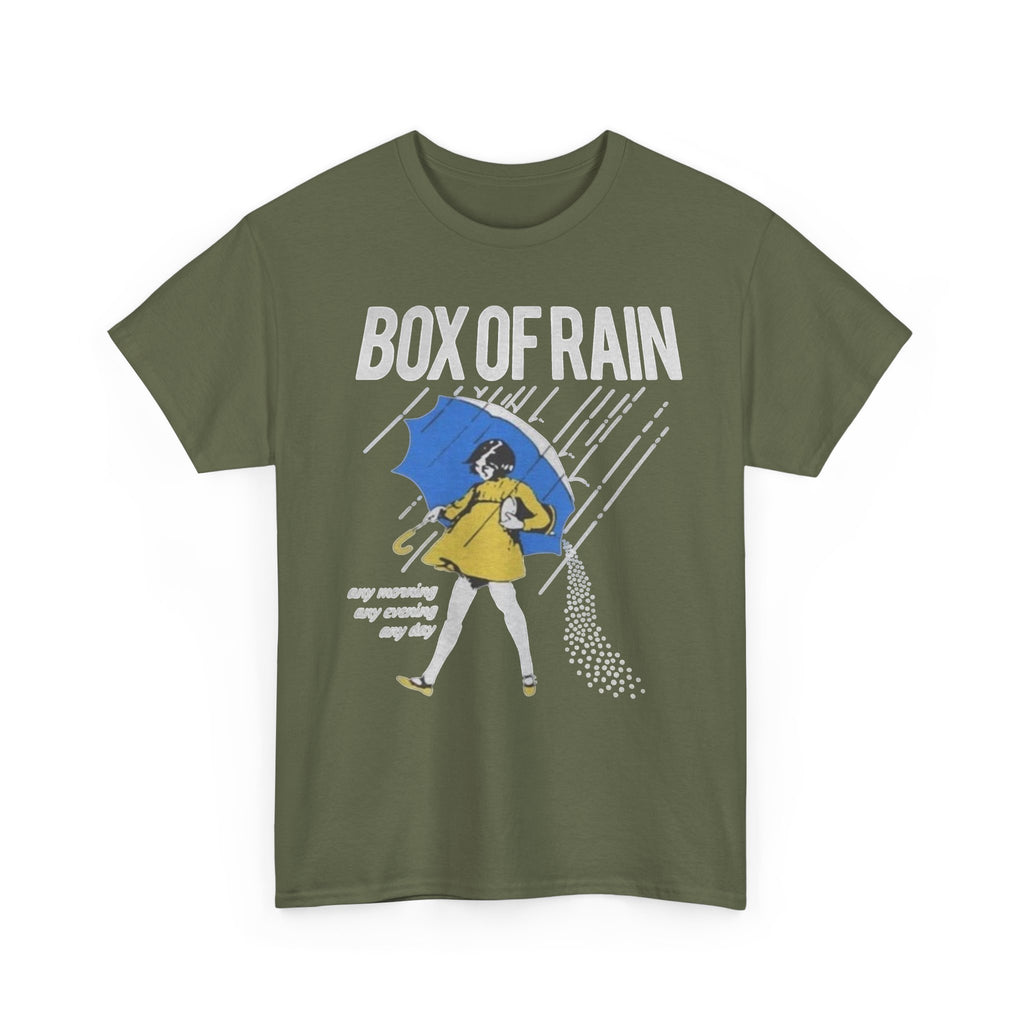 Box of Rain Grateful Dead Tee | Girl with Umbrella, Rainy Day Retro Design
