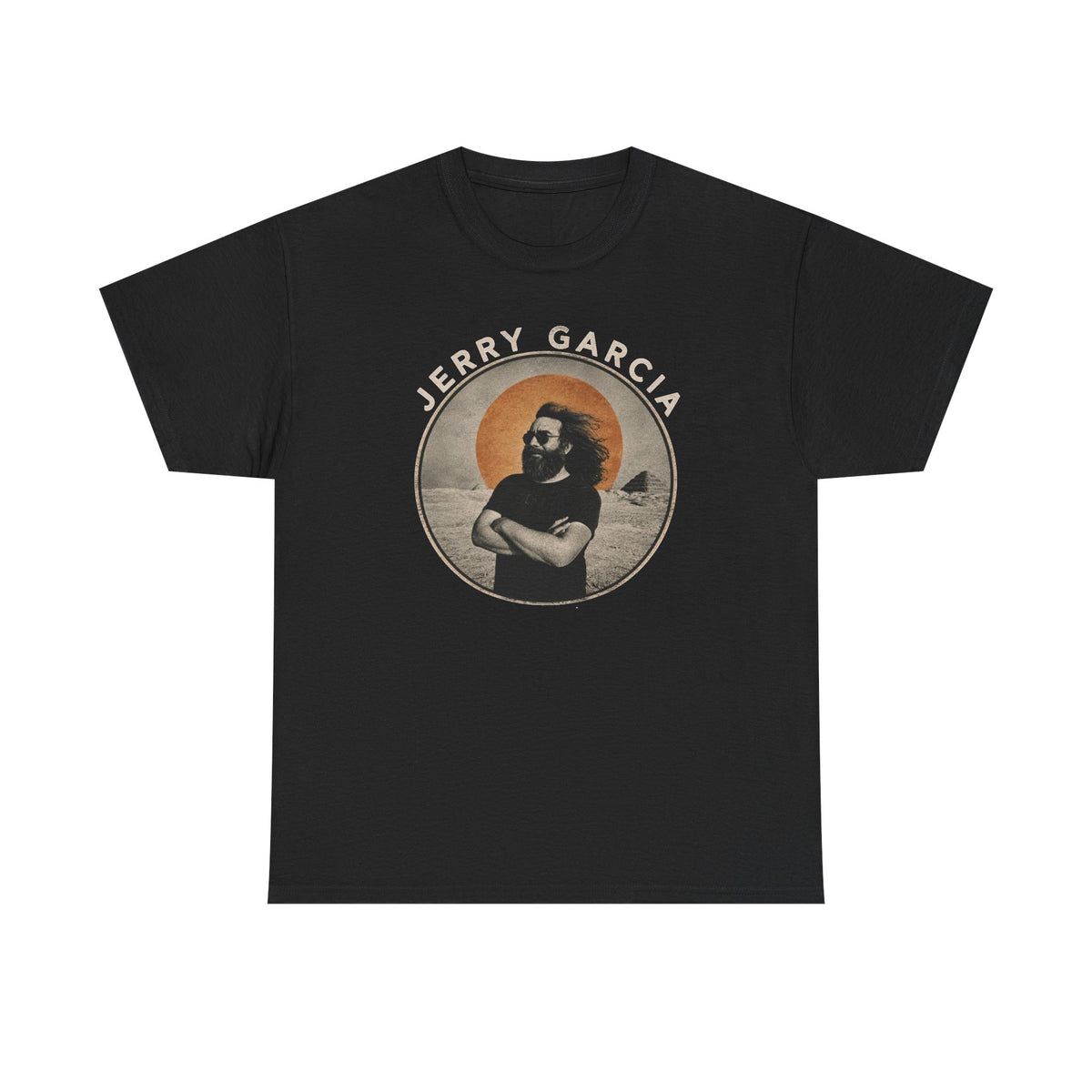 Jerry Garcia Portrait Tee | Retro Sun Circle Band Shirt