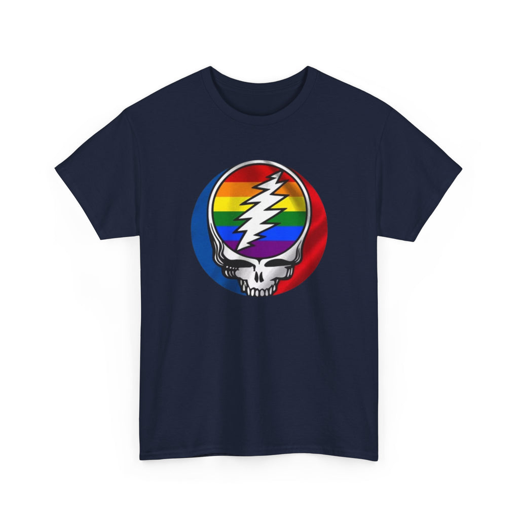 Rainbow Steal Your Face Skull T-Shirt | Grateful Dead Skull Tee