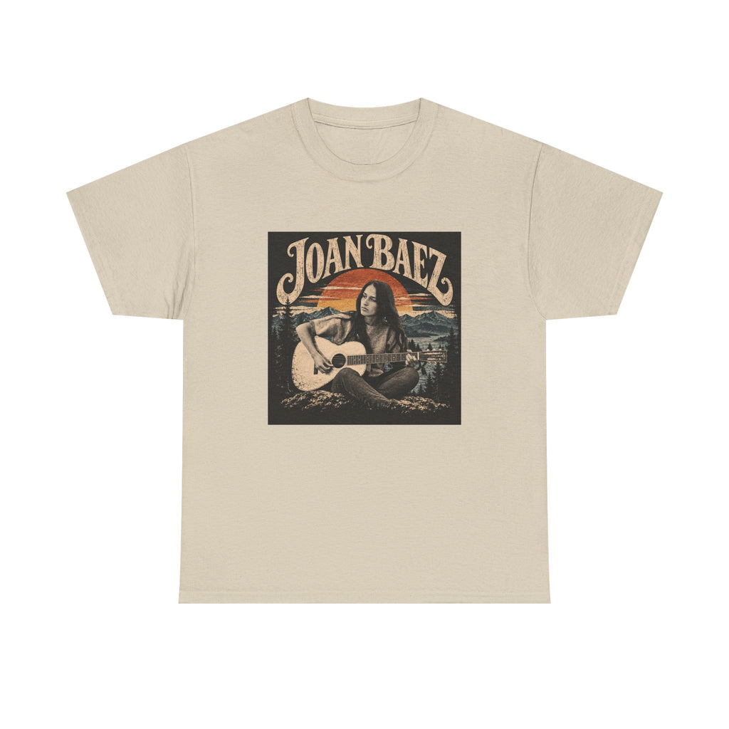 Joan Baez acoustic portrait Tee | Vintage folk musician graphic T-shirt