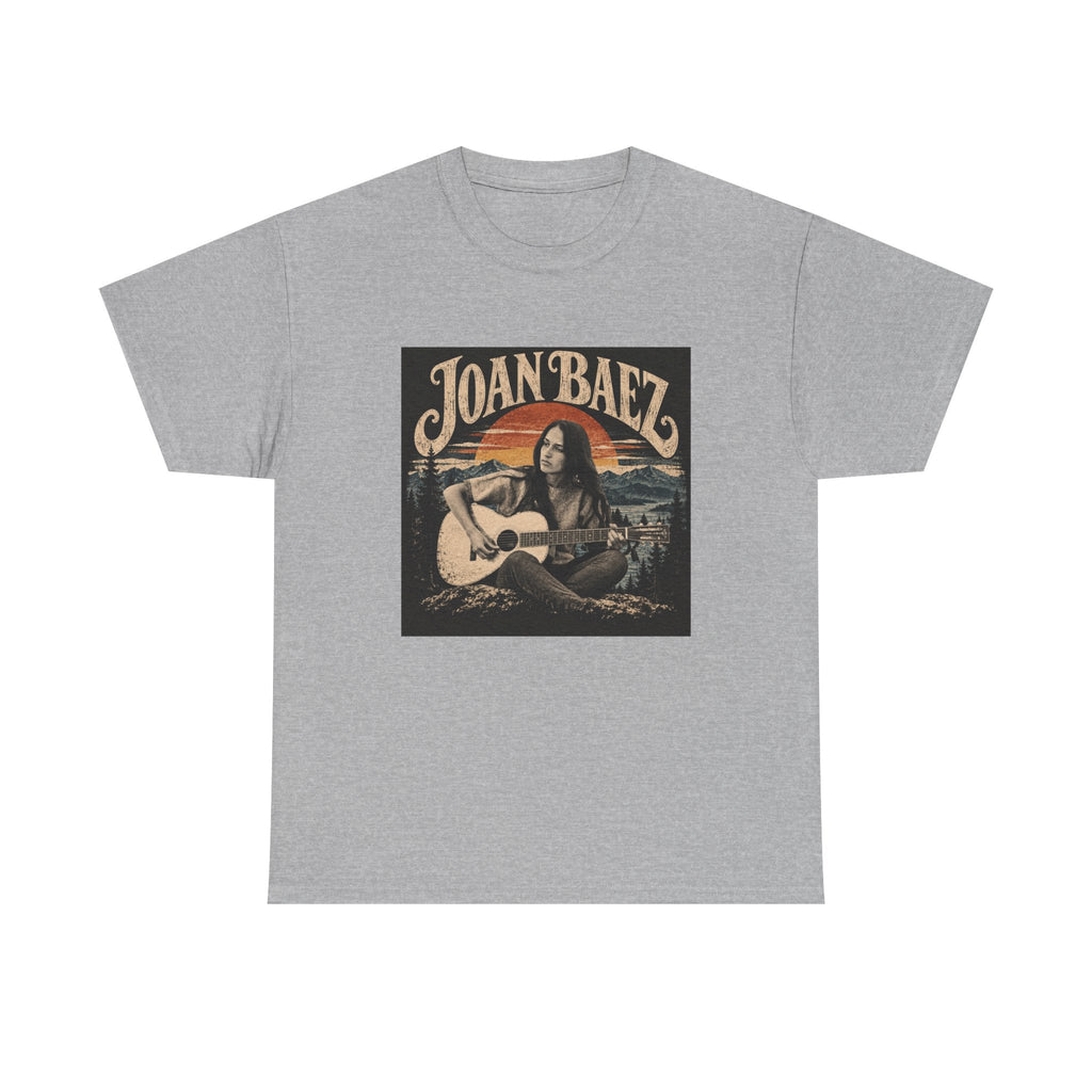 Joan Baez acoustic portrait Tee | Vintage folk musician graphic T-shirt