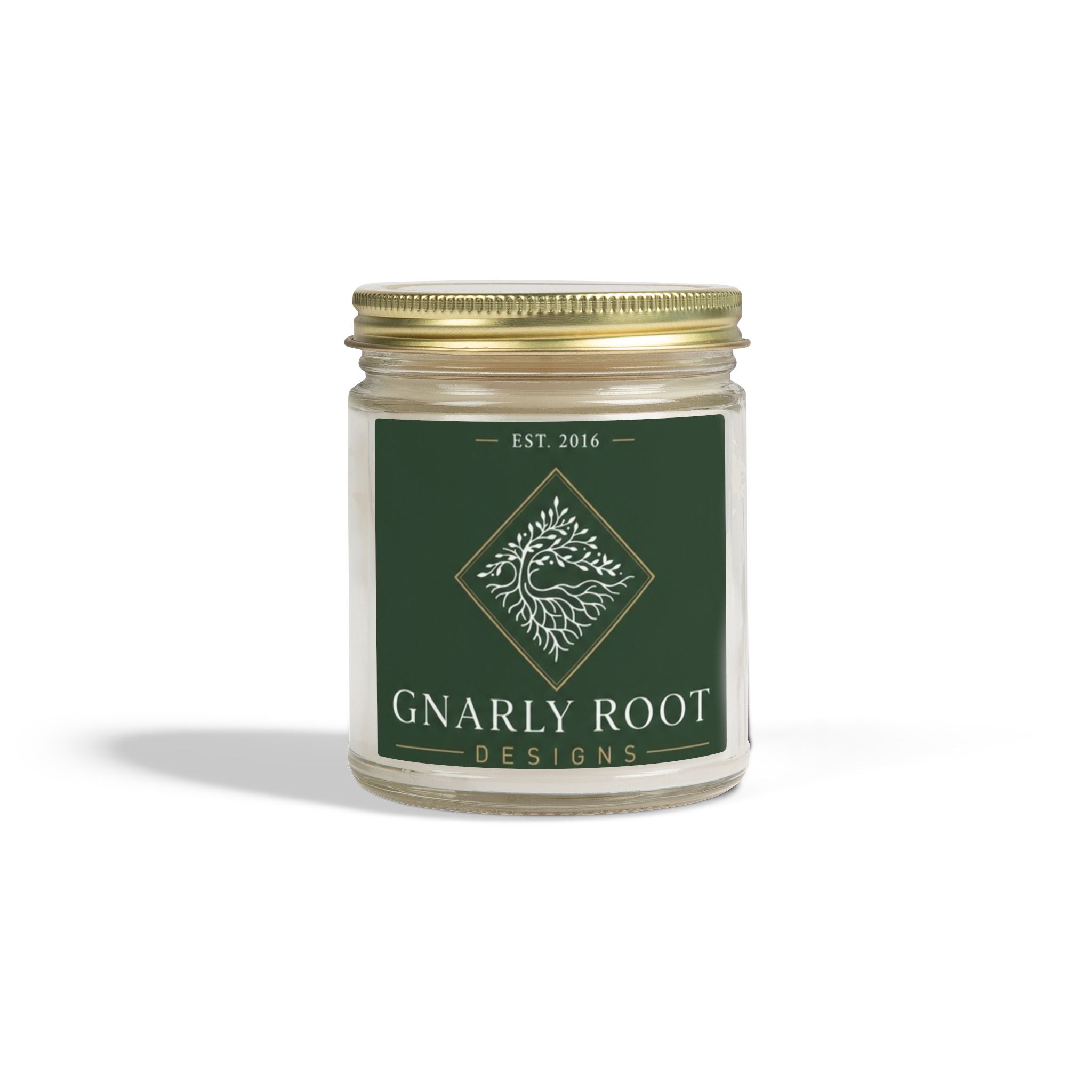 Coconut Apricot Scented Candle — 4oz & 9oz Natural Wax Jar (Gnarly Root Designs)