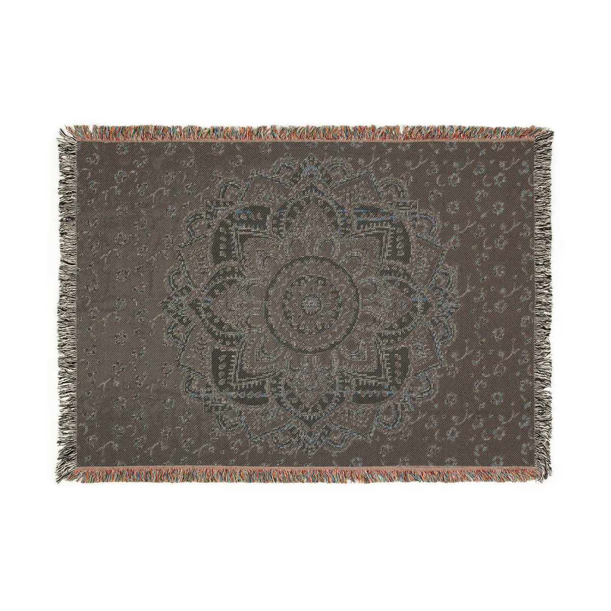 Mandala Woven Blanket — Boho Decorative Throw for Living Room & Bedroom