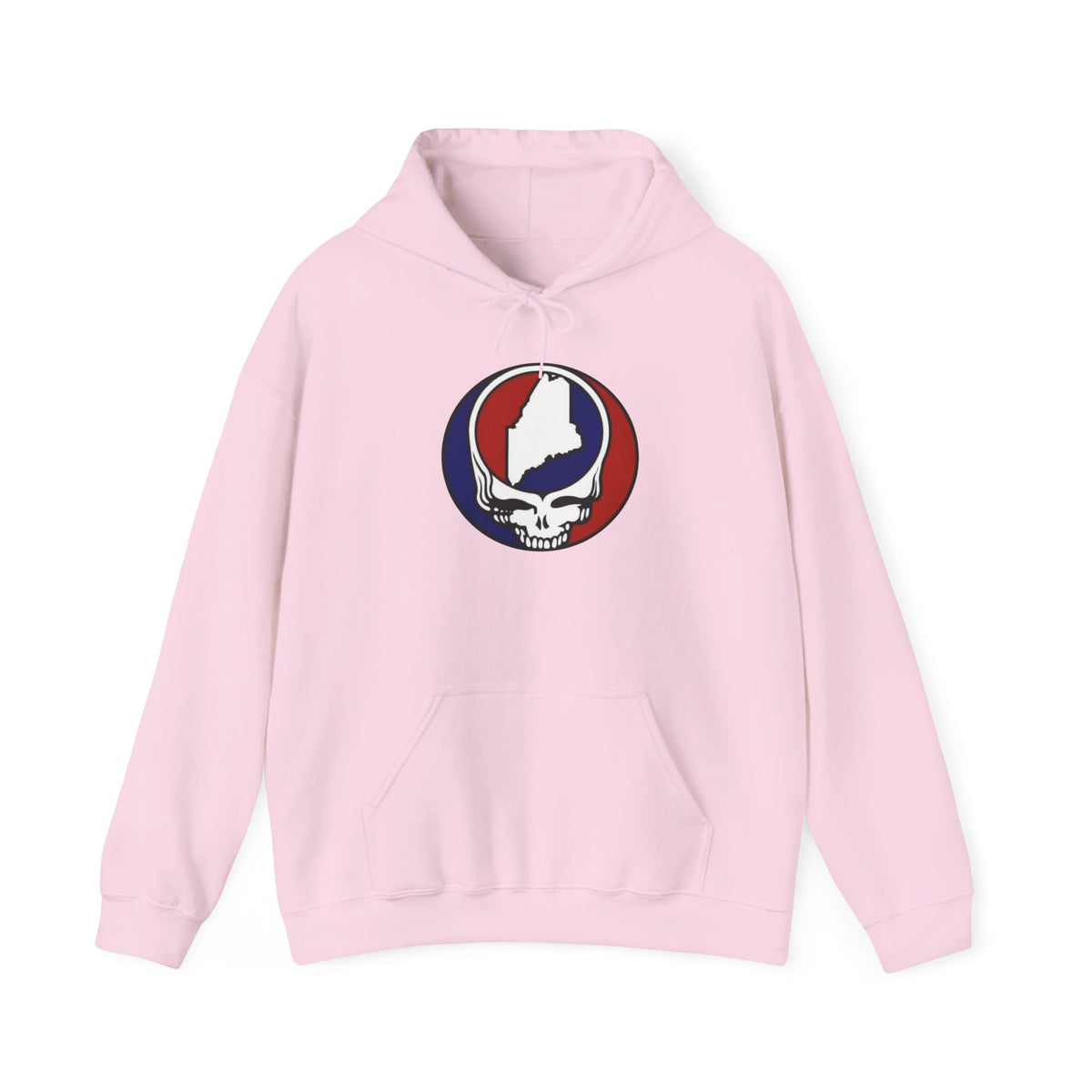 Grateful Dead Maine Skull Hoodie — State Outline Steal Your Face Pullover