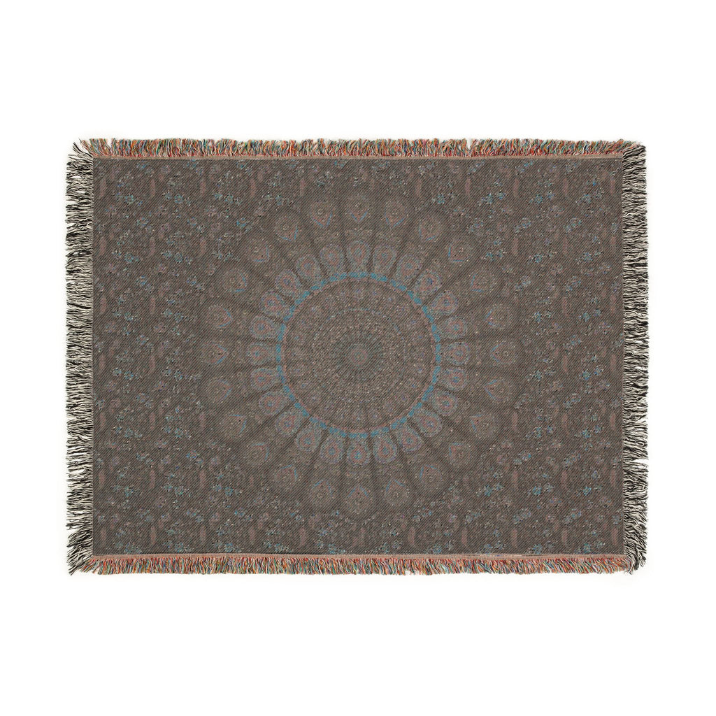 Mandala Woven Blanket — Boho Psychedelic Throw for Living Room or Bedroom