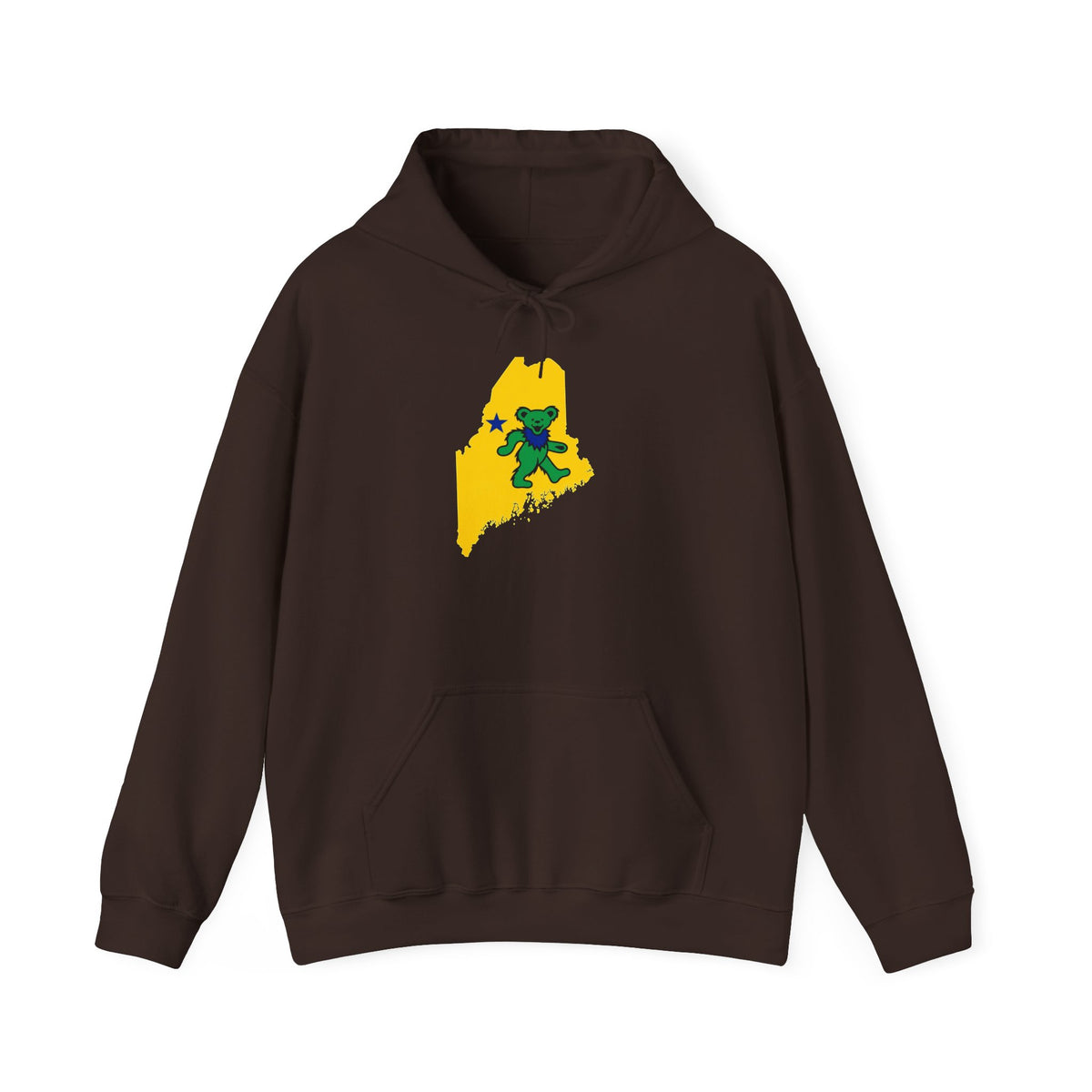 Maine Grateful Dead Bear Hoodie – Maine Outline with Dancing Bear Design
