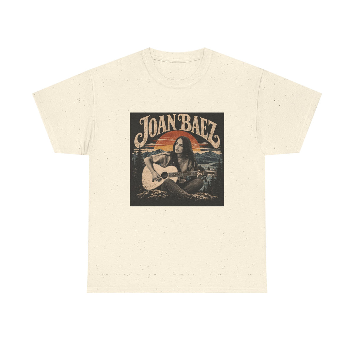 Joan Baez acoustic portrait Tee | Vintage folk musician graphic T-shirt