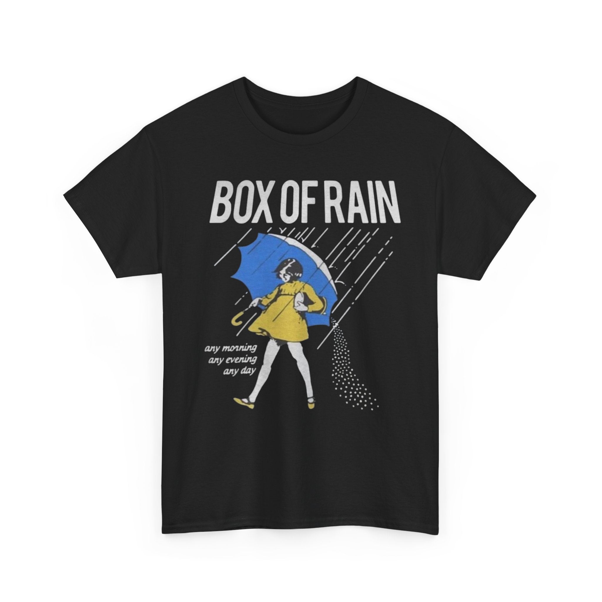 Box of Rain Grateful Dead Tee | Girl with Umbrella, Rainy Day Retro Design