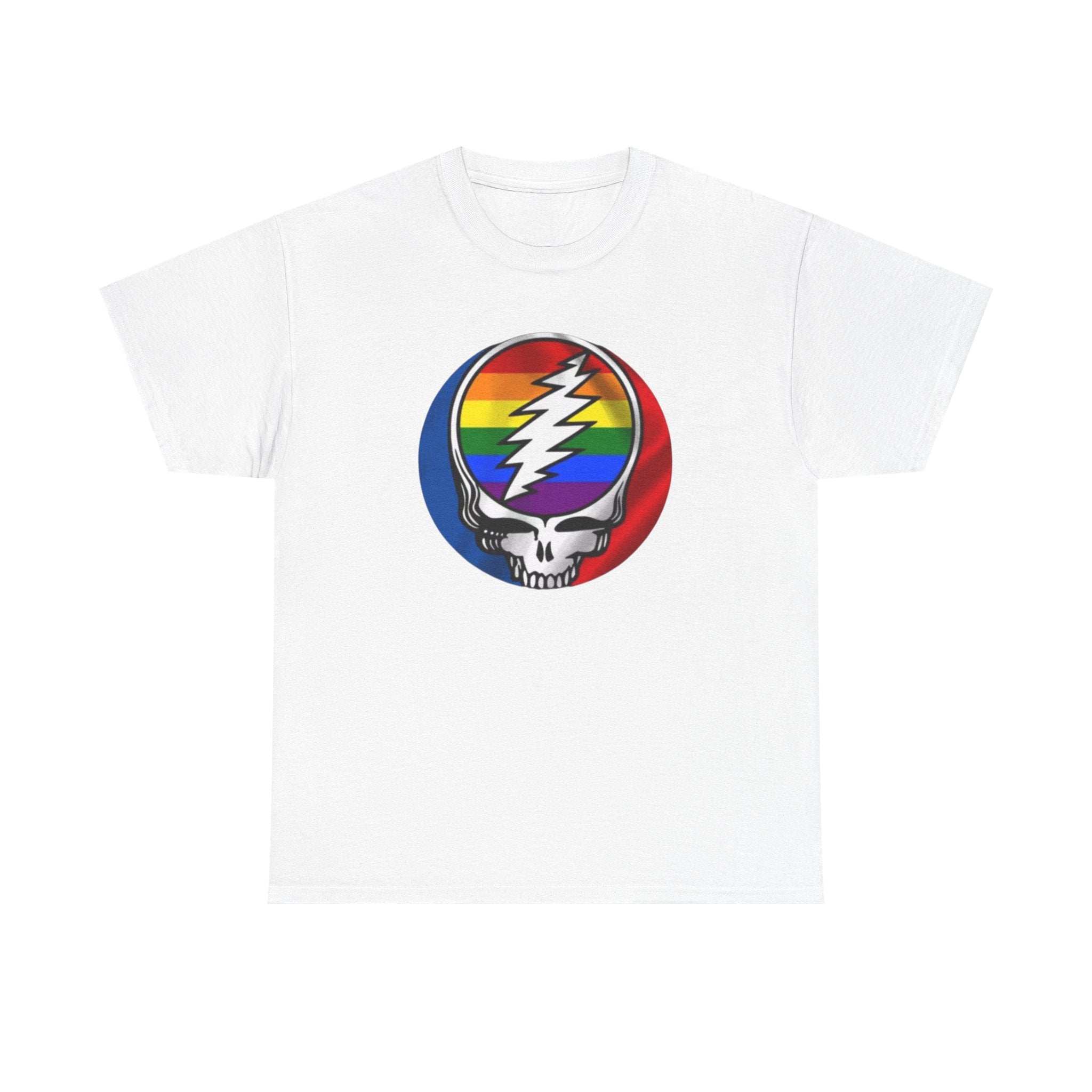 Rainbow Steal Your Face Skull T-Shirt | Grateful Dead Skull Tee