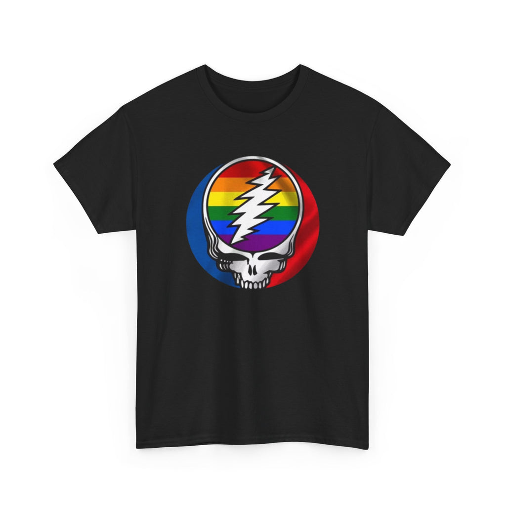 Rainbow Steal Your Face Skull T-Shirt | Grateful Dead Skull Tee