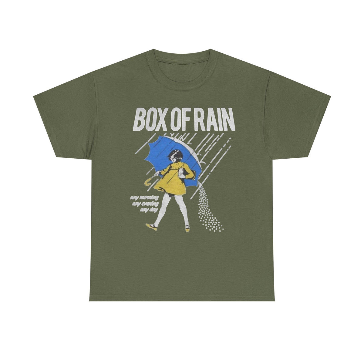 Box of Rain Grateful Dead Tee | Girl with Umbrella, Rainy Day Retro Design