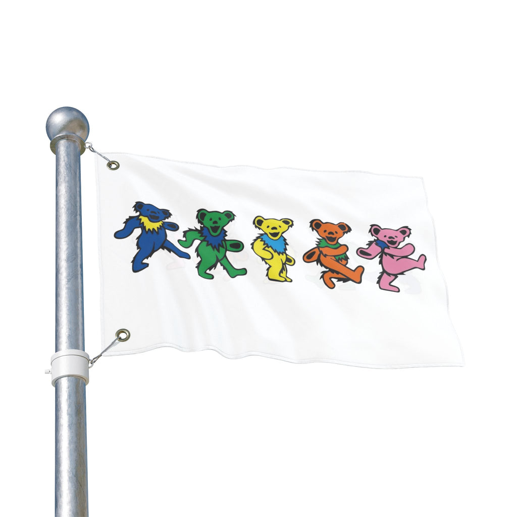 Dancing Rainbow Bears Flag | Double Sided Flag, Hippie Grateful Dead Style