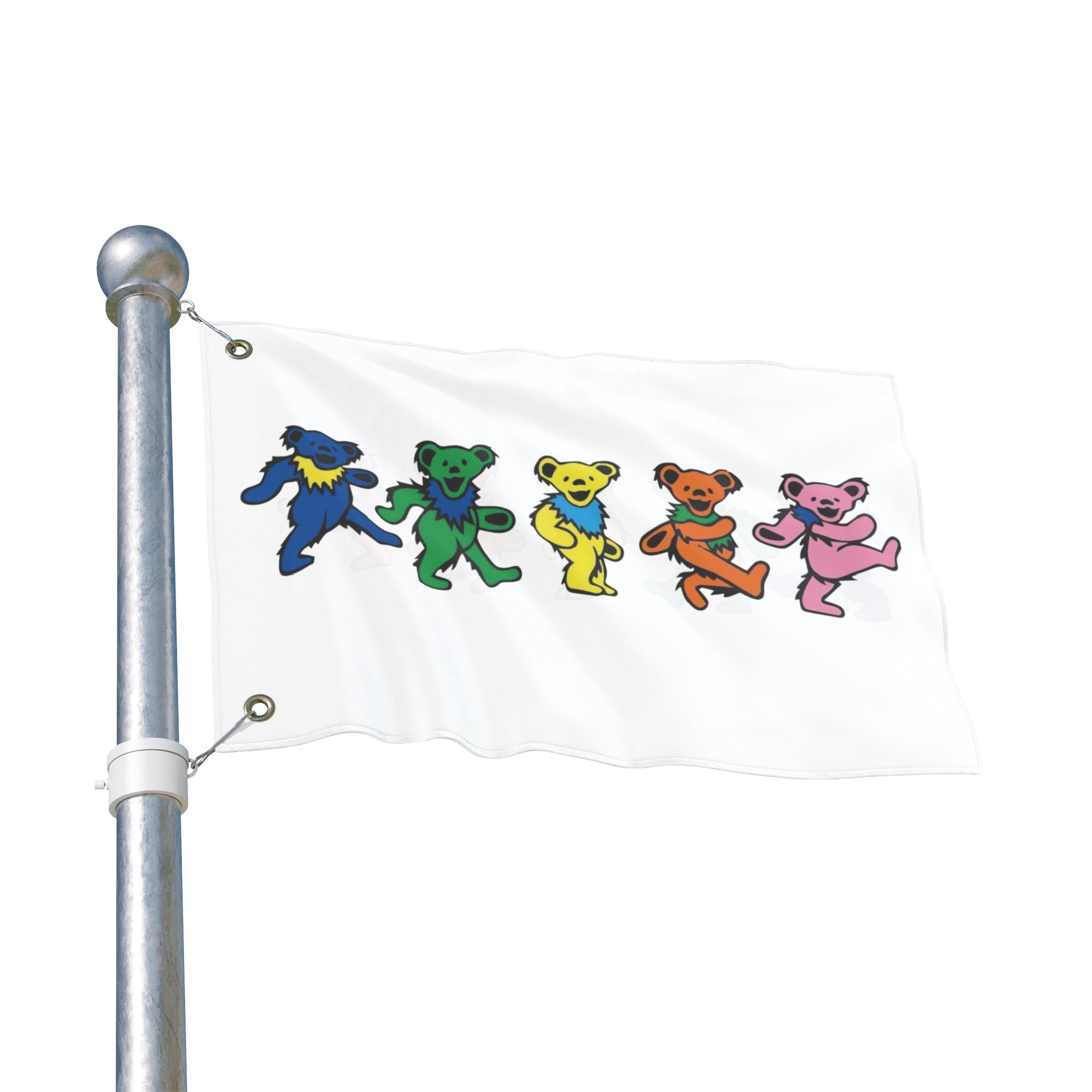 Dancing Rainbow Bears Flag | Double Sided Flag, Hippie Grateful Dead Style