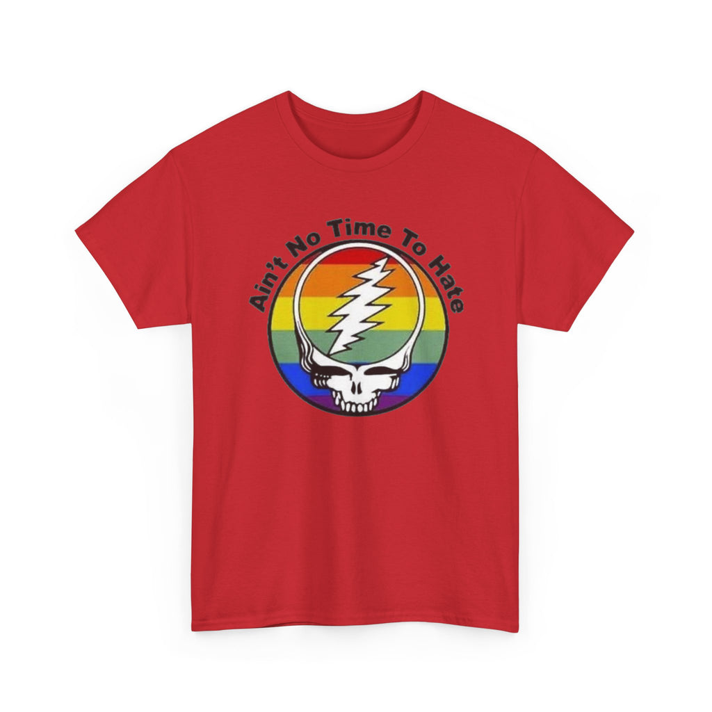 Ain't No Time To Hate Grateful Dead Skull Tee | Rainbow Pride peace love