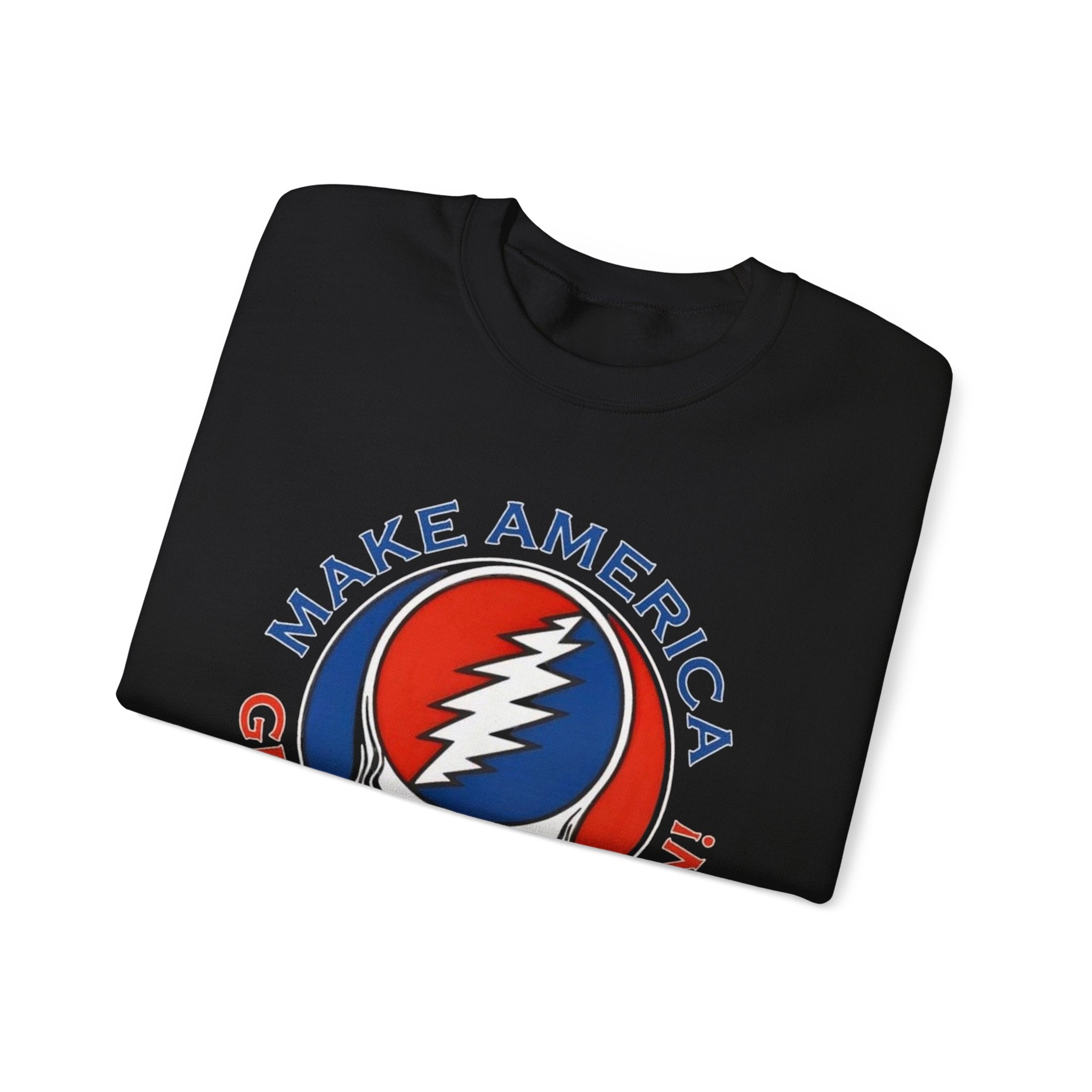Make America Grateful Again Skull Crewneck Sweatshirt | Grateful Dead Steal Your Face Logo