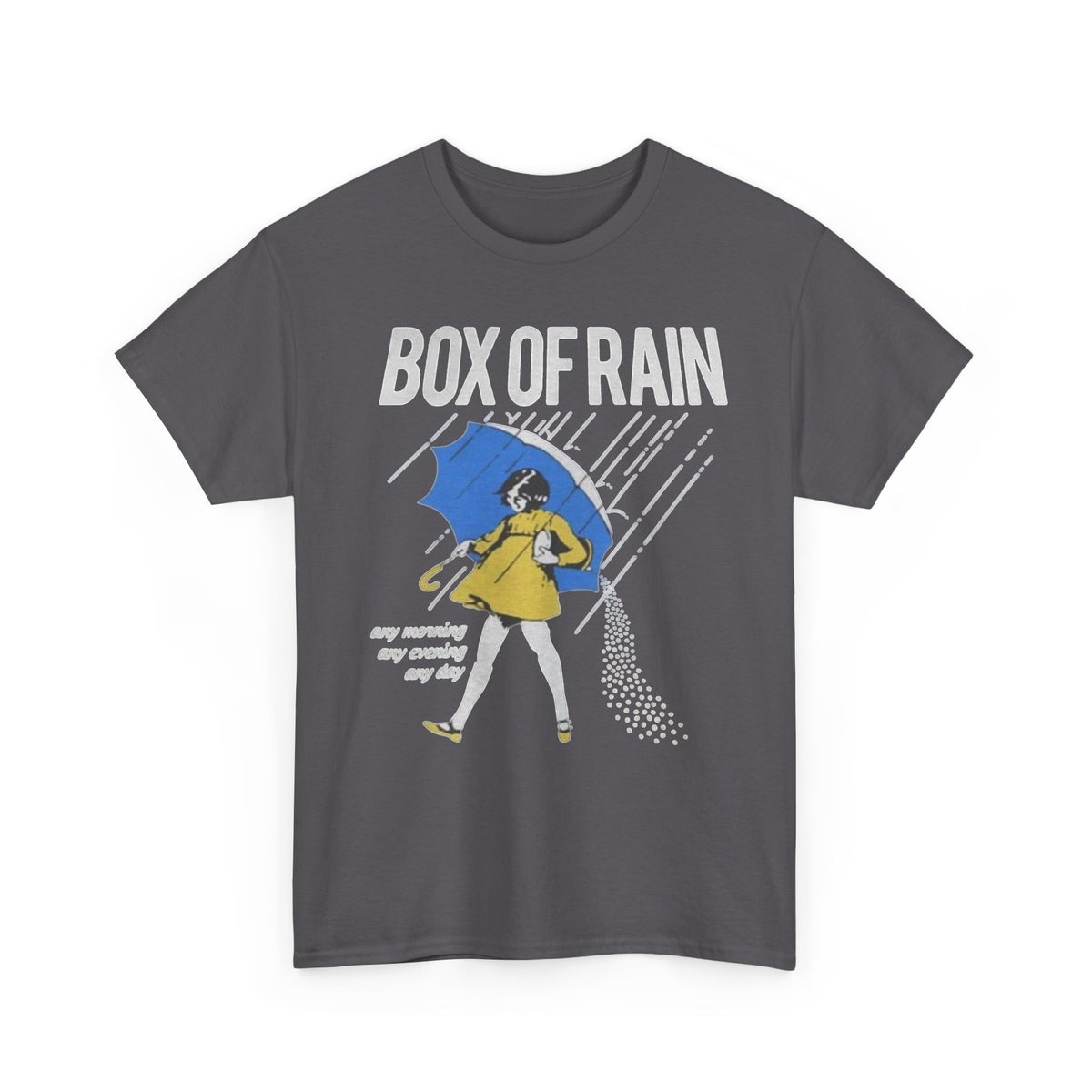 Box of Rain Grateful Dead Tee | Girl with Umbrella, Rainy Day Retro Design