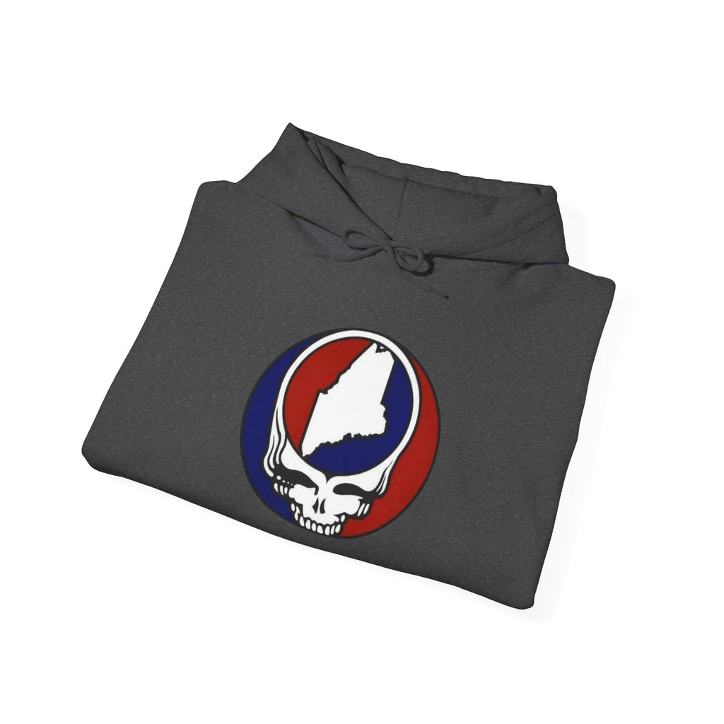 Grateful Dead Maine Skull Hoodie — State Outline Steal Your Face Pullover