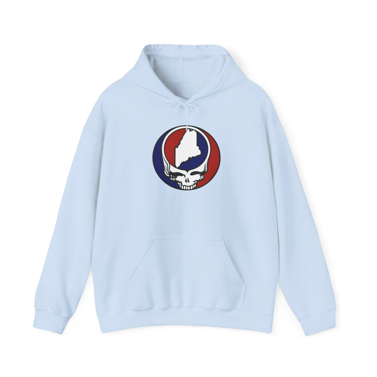 Grateful Dead Maine Skull Hoodie — State Outline Steal Your Face Pullover