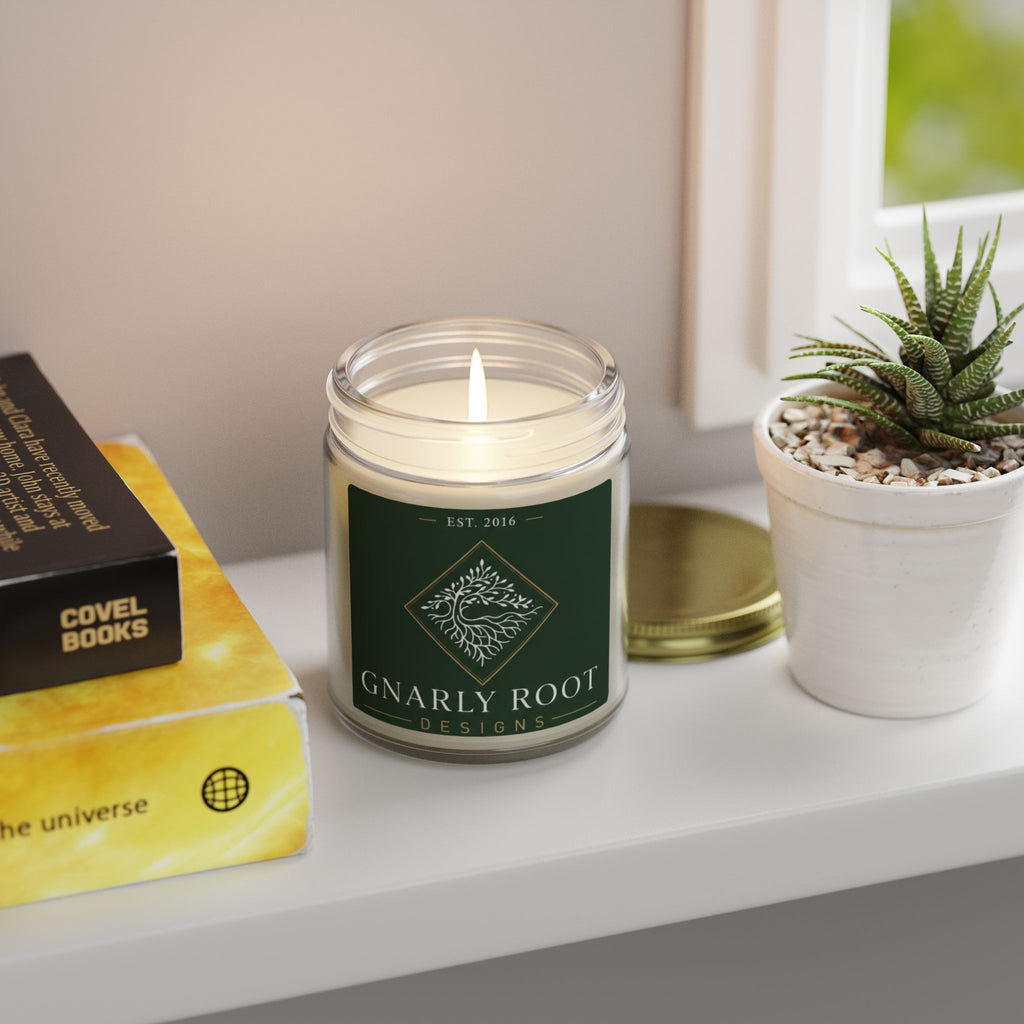 Coconut Apricot Scented Candle — 4oz & 9oz Natural Wax Jar (Gnarly Root Designs)