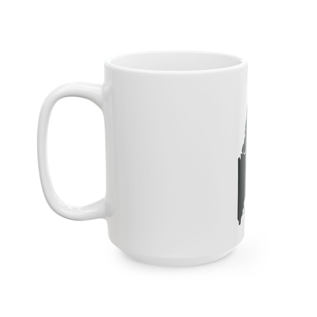 Maine silhouette state map Mug | Maine script typography ceramic mug