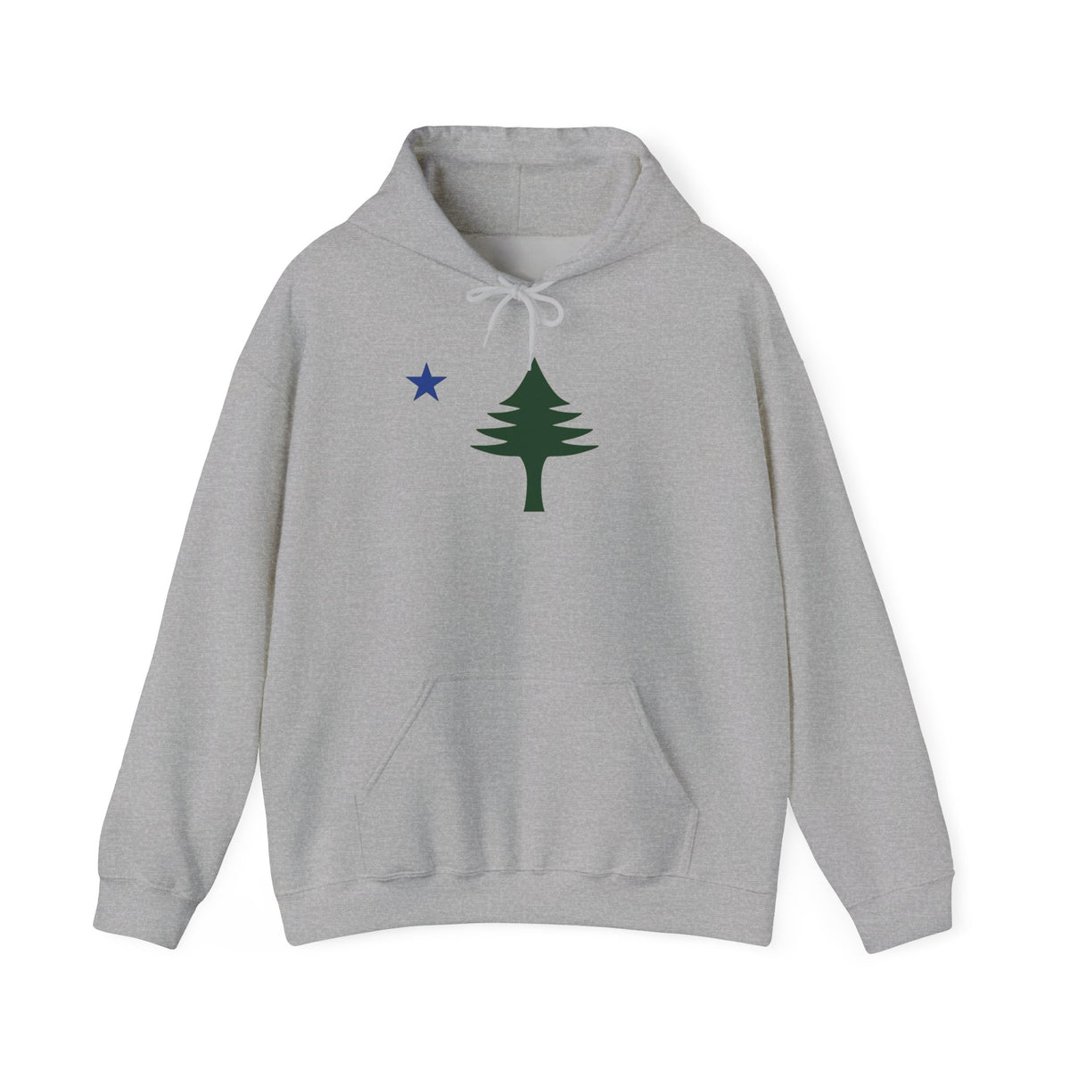 Maine State Flag Pine Tree Hoodie | Minimalist Evergreen Silhouette