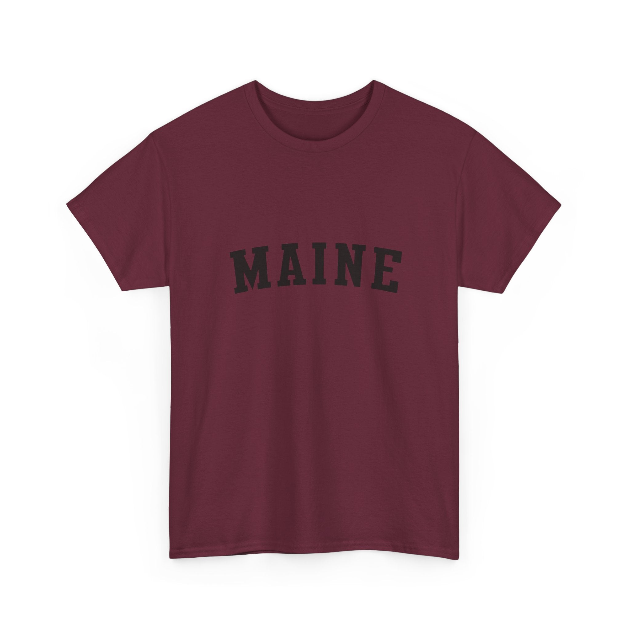 Maine arched text Tee | State pride minimalist graphic T-shirt