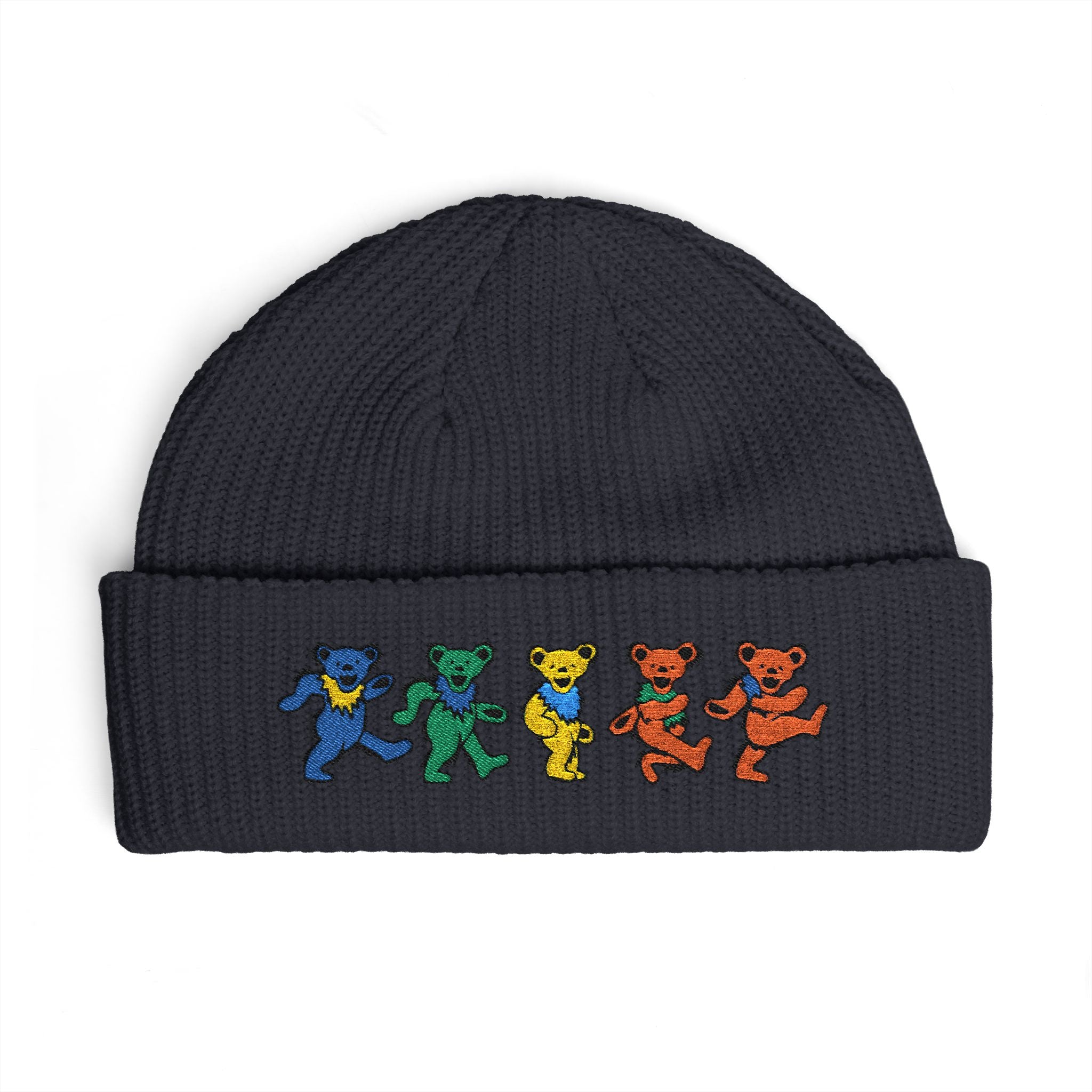 Dancing Tie Dye Bears Cuff Beanie | Embroidered Grateful Dead Style
