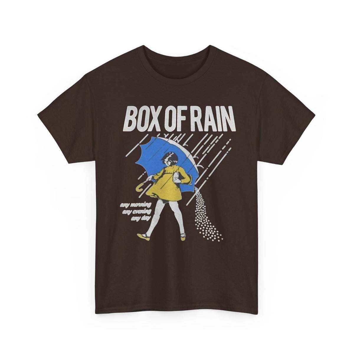 Box of Rain Grateful Dead Tee | Girl with Umbrella, Rainy Day Retro Design