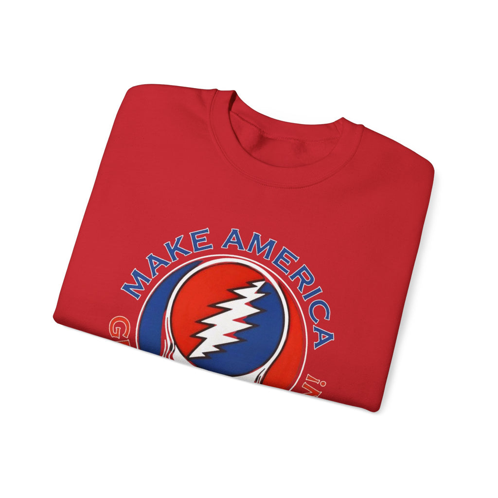 Make America Grateful Again Skull Crewneck Sweatshirt | Grateful Dead Steal Your Face Logo