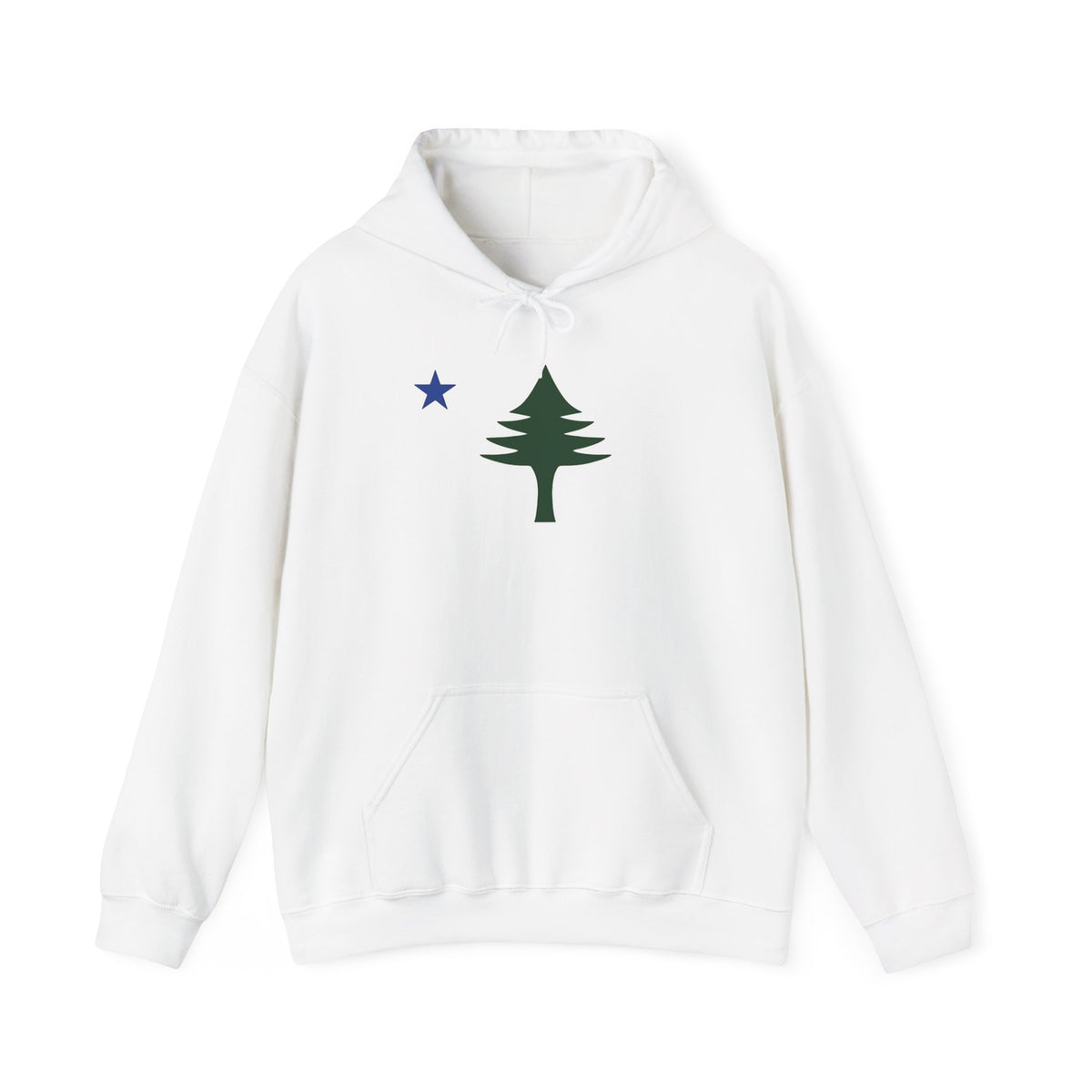 Maine State Flag Pine Tree Hoodie | Minimalist Evergreen Silhouette