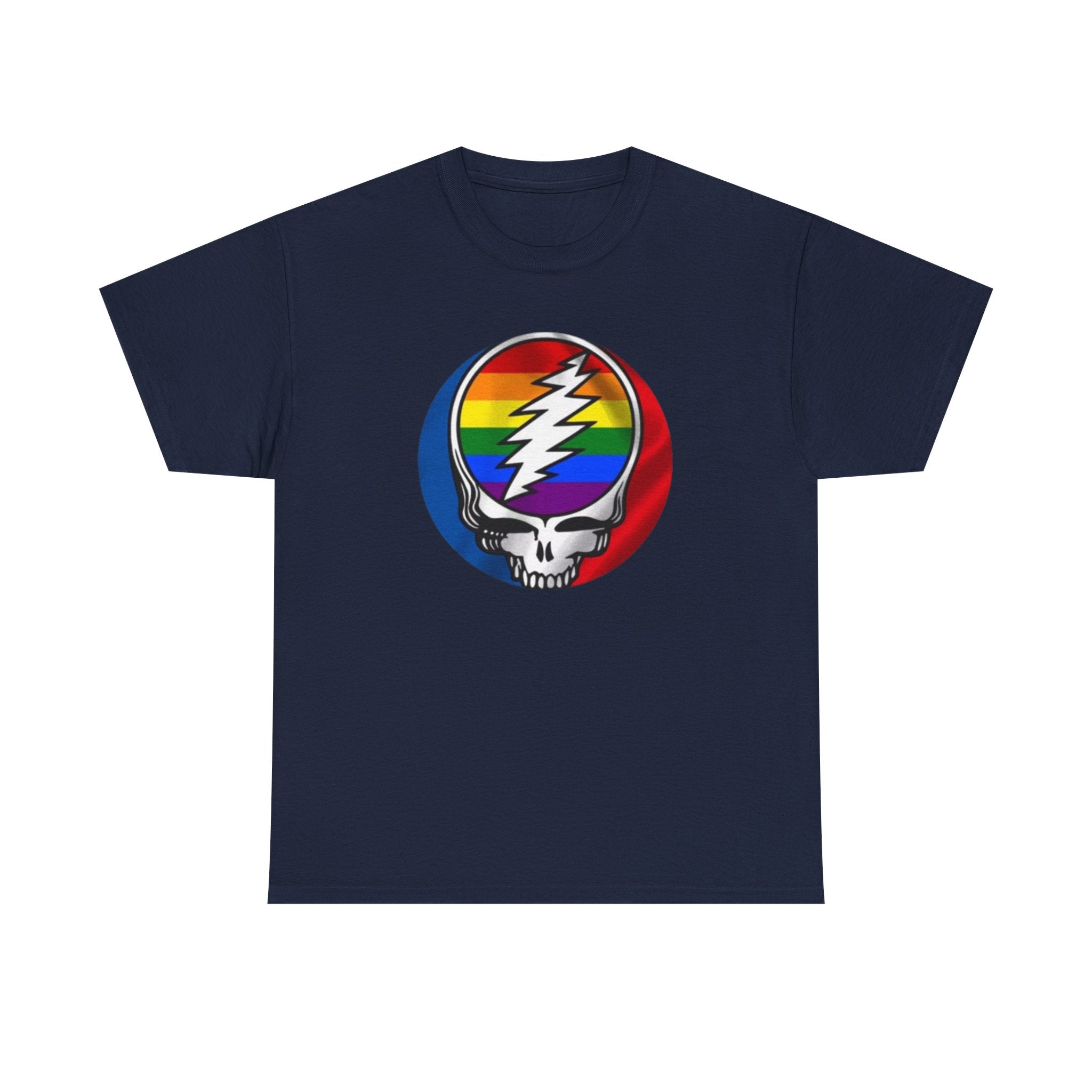 Rainbow Steal Your Face Skull T-Shirt | Grateful Dead Skull Tee