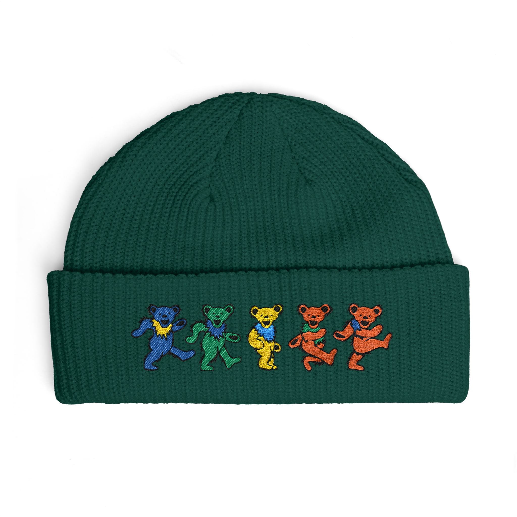 Dancing Tie Dye Bears Cuff Beanie | Embroidered Grateful Dead Style
