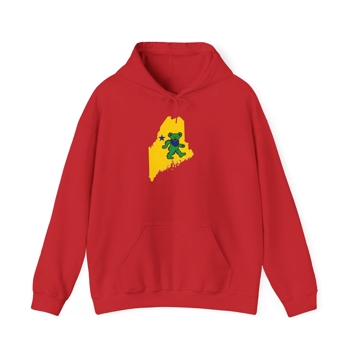 Maine Grateful Dead Bear Hoodie – Maine Outline with Dancing Bear Design