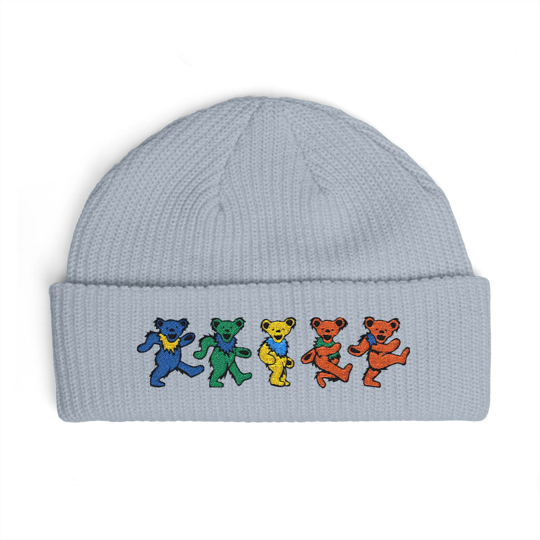 Dancing Tie Dye Bears Cuff Beanie | Embroidered Grateful Dead Style