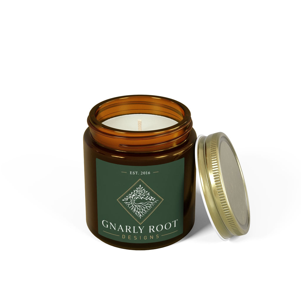 Coconut Apricot Scented Candle — 4oz & 9oz Natural Wax Jar (Gnarly Root Designs)