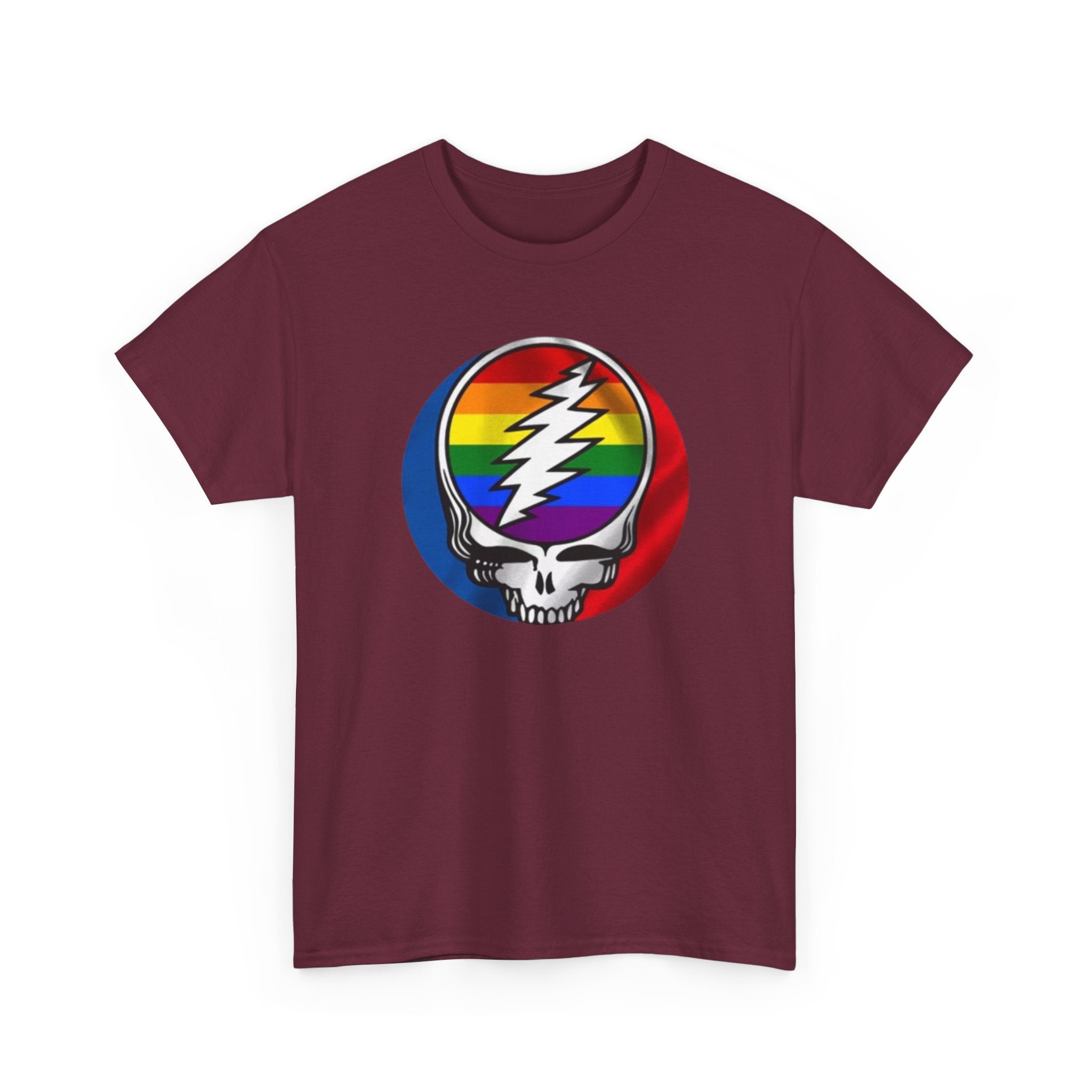 Rainbow Steal Your Face Skull T-Shirt | Grateful Dead Skull Tee