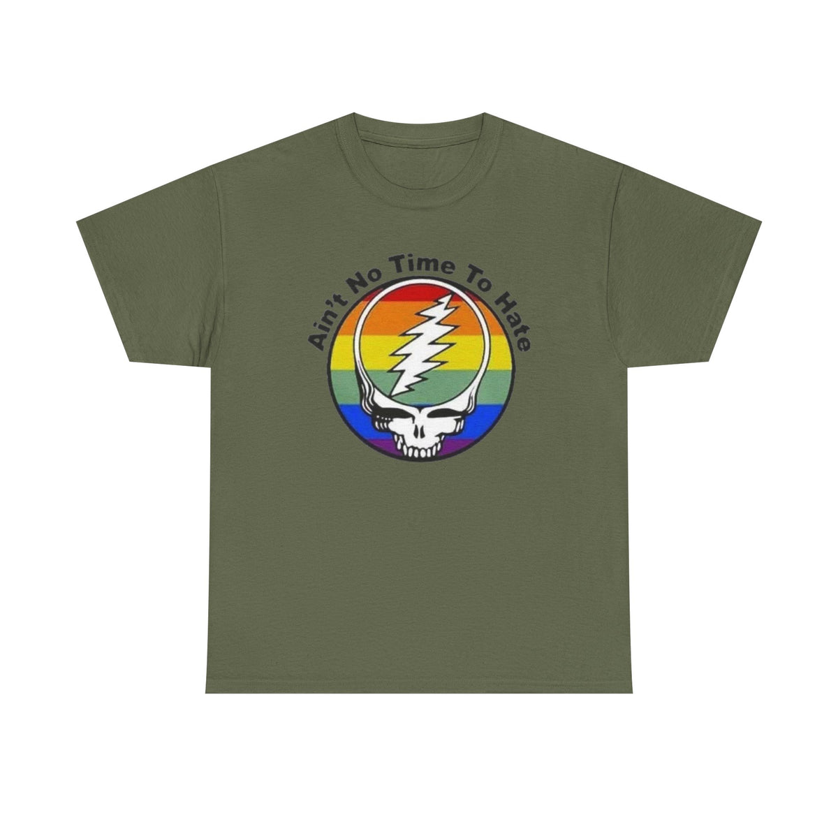 Ain't No Time To Hate Grateful Dead Skull Tee | Rainbow Pride peace love