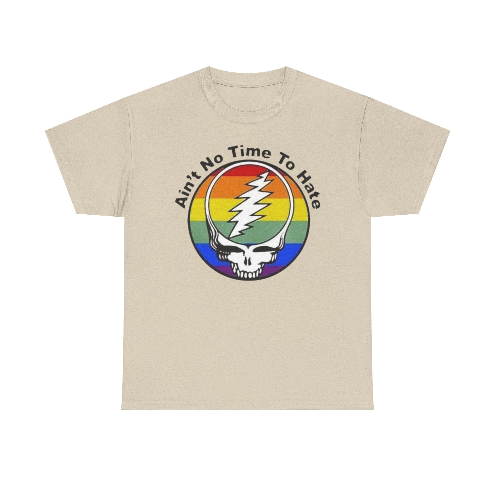 Ain't No Time To Hate Grateful Dead Skull Tee | Rainbow Pride peace love