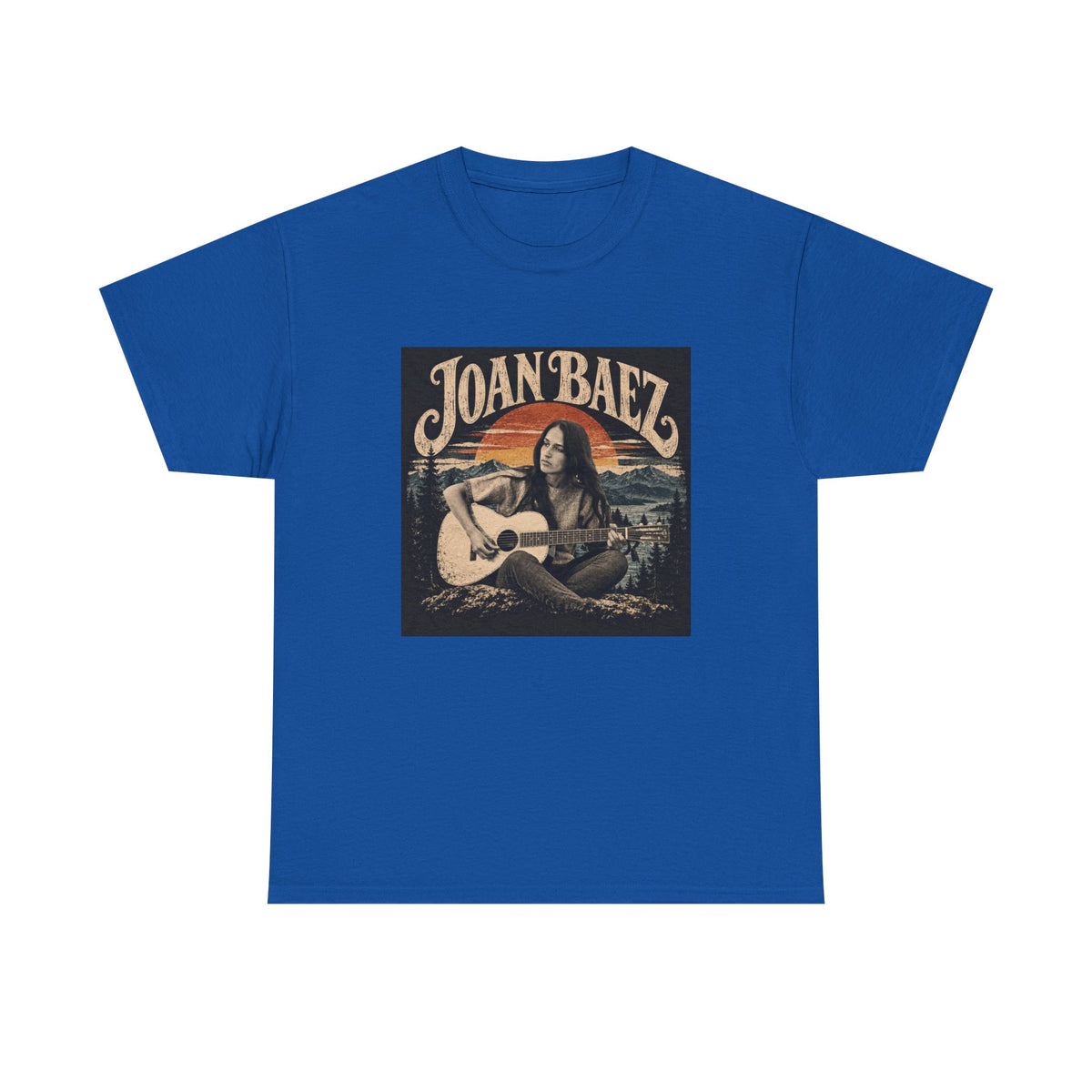 Joan Baez acoustic portrait Tee | Vintage folk musician graphic T-shirt