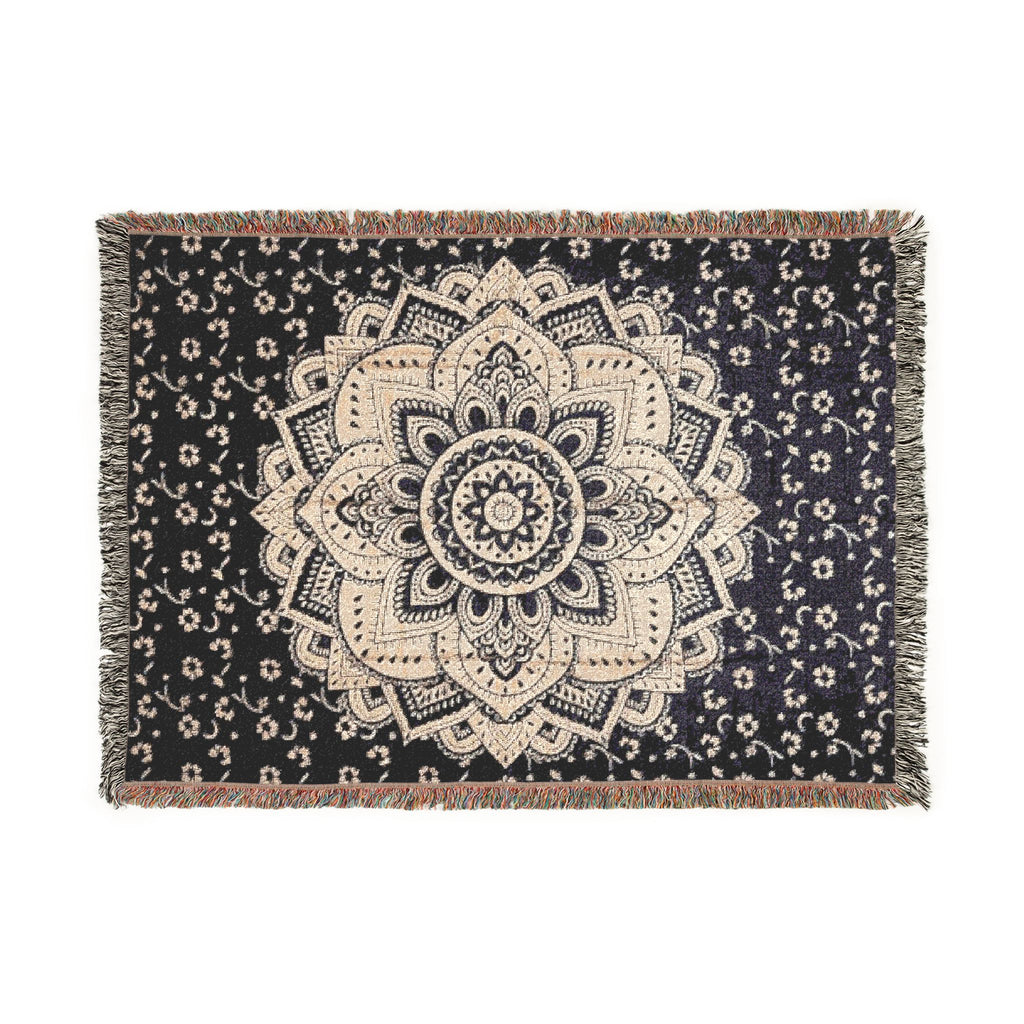 Mandala Woven Blanket — Boho Decorative Throw for Living Room & Bedroom