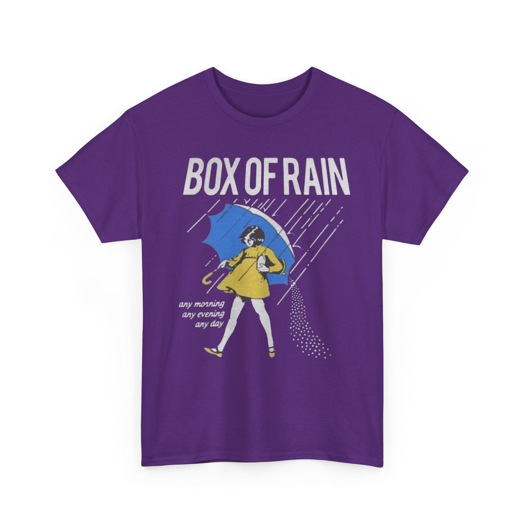Box of Rain Grateful Dead Tee | Girl with Umbrella, Rainy Day Retro Design