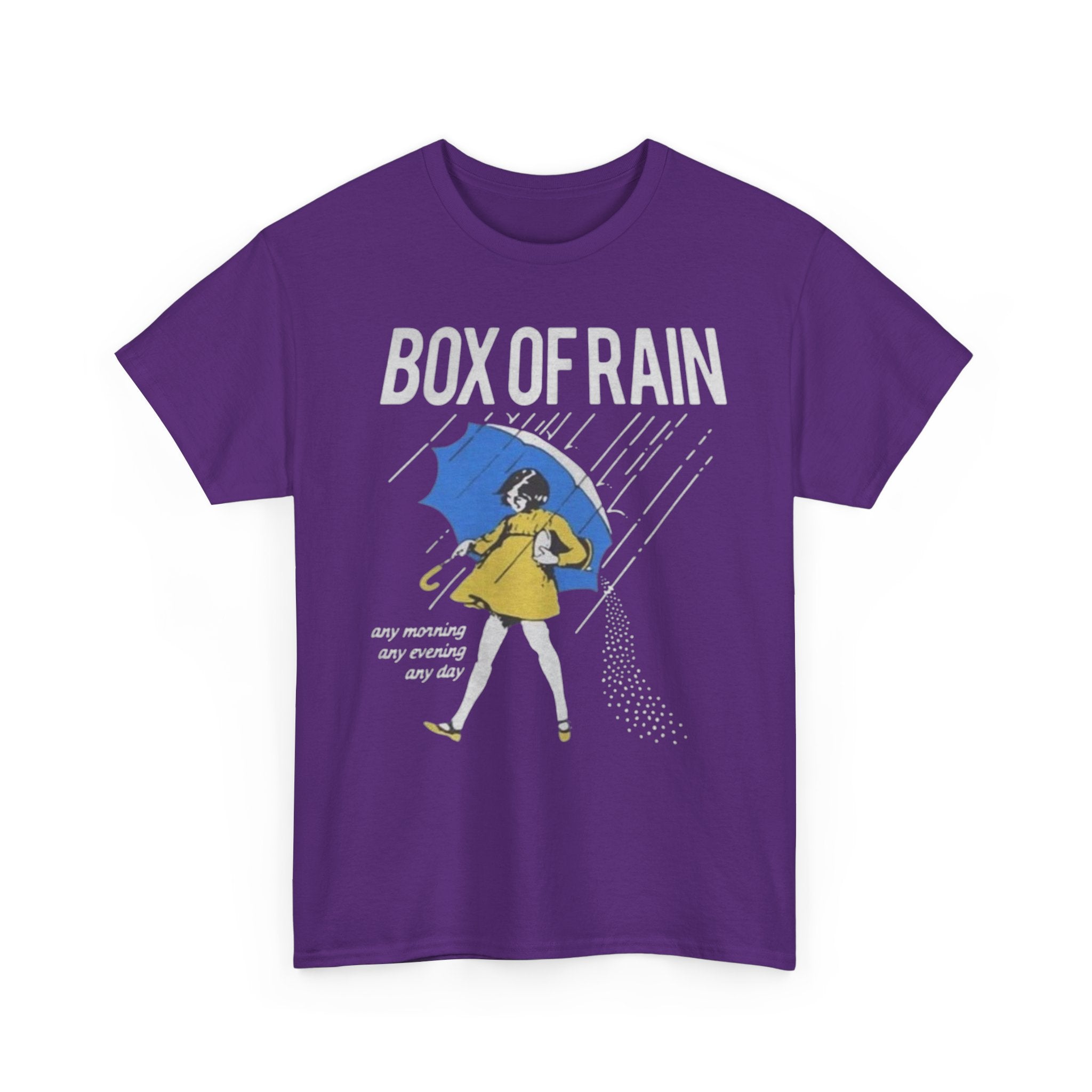 Box of Rain Grateful Dead Tee | Girl with Umbrella, Rainy Day Retro Design