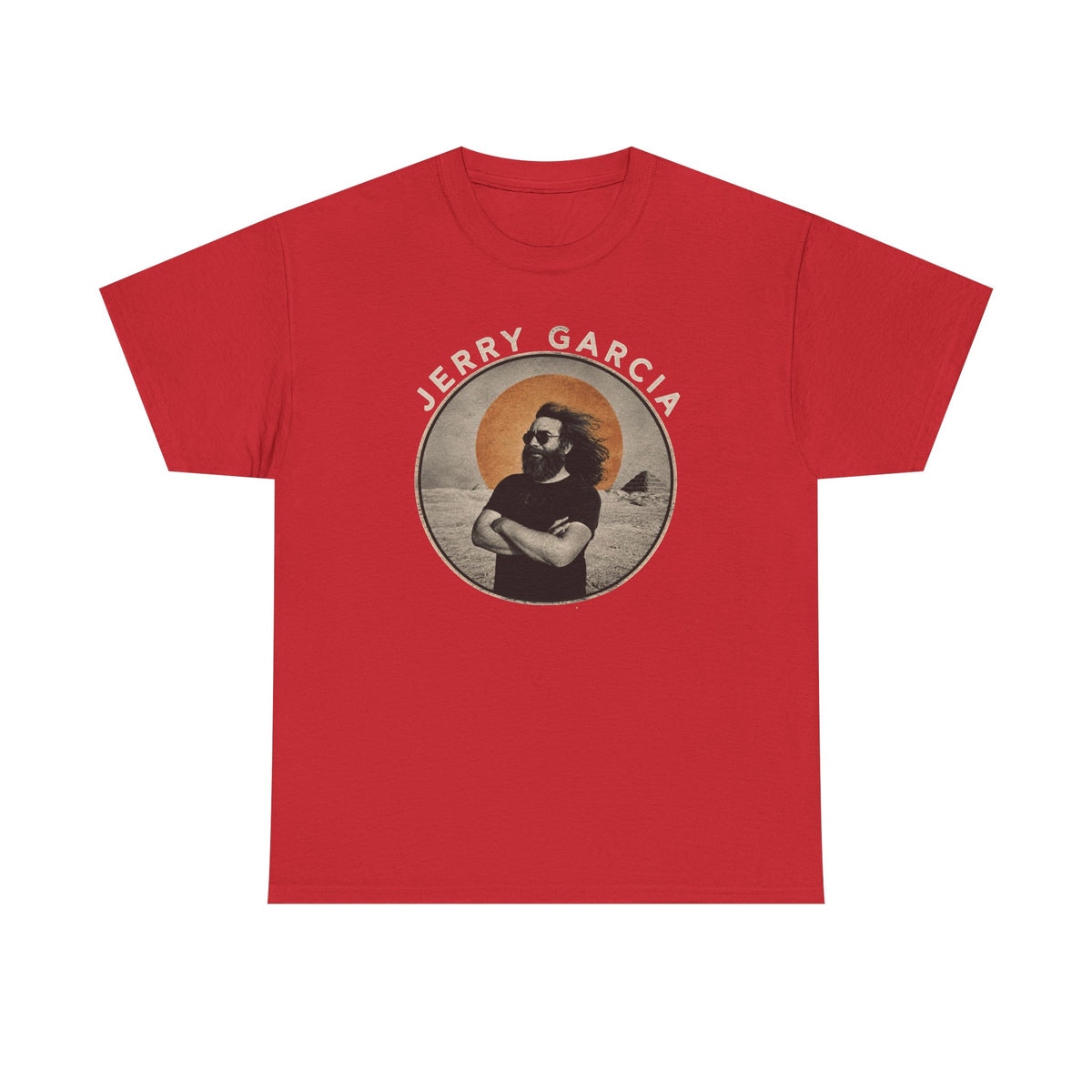 Jerry Garcia Portrait Tee | Retro Sun Circle Band Shirt