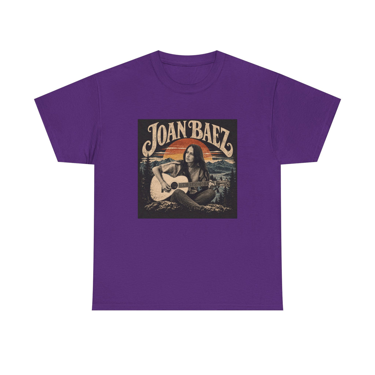 Joan Baez acoustic portrait Tee | Vintage folk musician graphic T-shirt