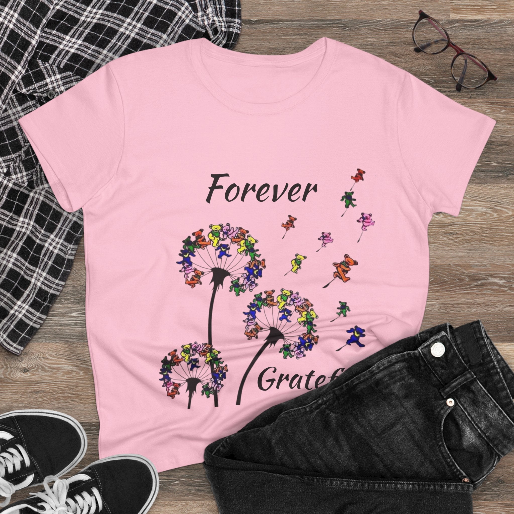 Forever Grateful Dandelion Tee | Grateful Dead Dancing Bears T-Shirt