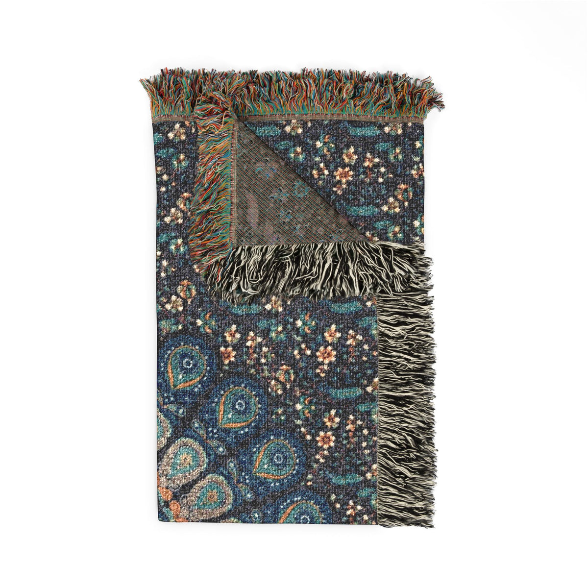 Mandala Woven Blanket — Boho Psychedelic Throw for Living Room or Bedroom