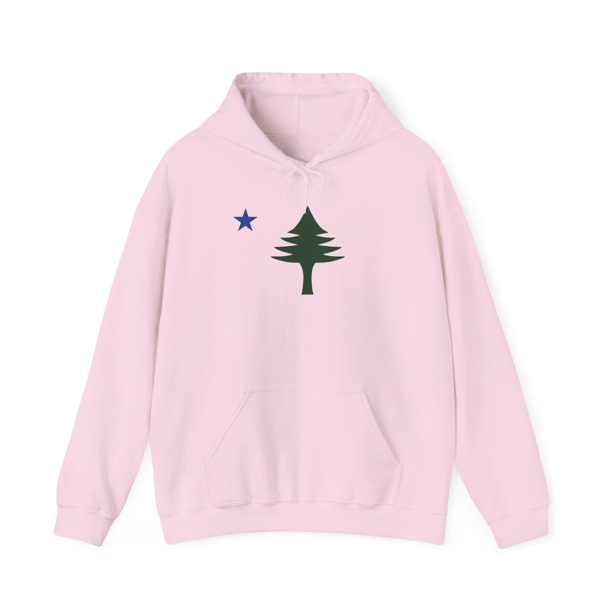 Maine State Flag Pine Tree Hoodie | Minimalist Evergreen Silhouette