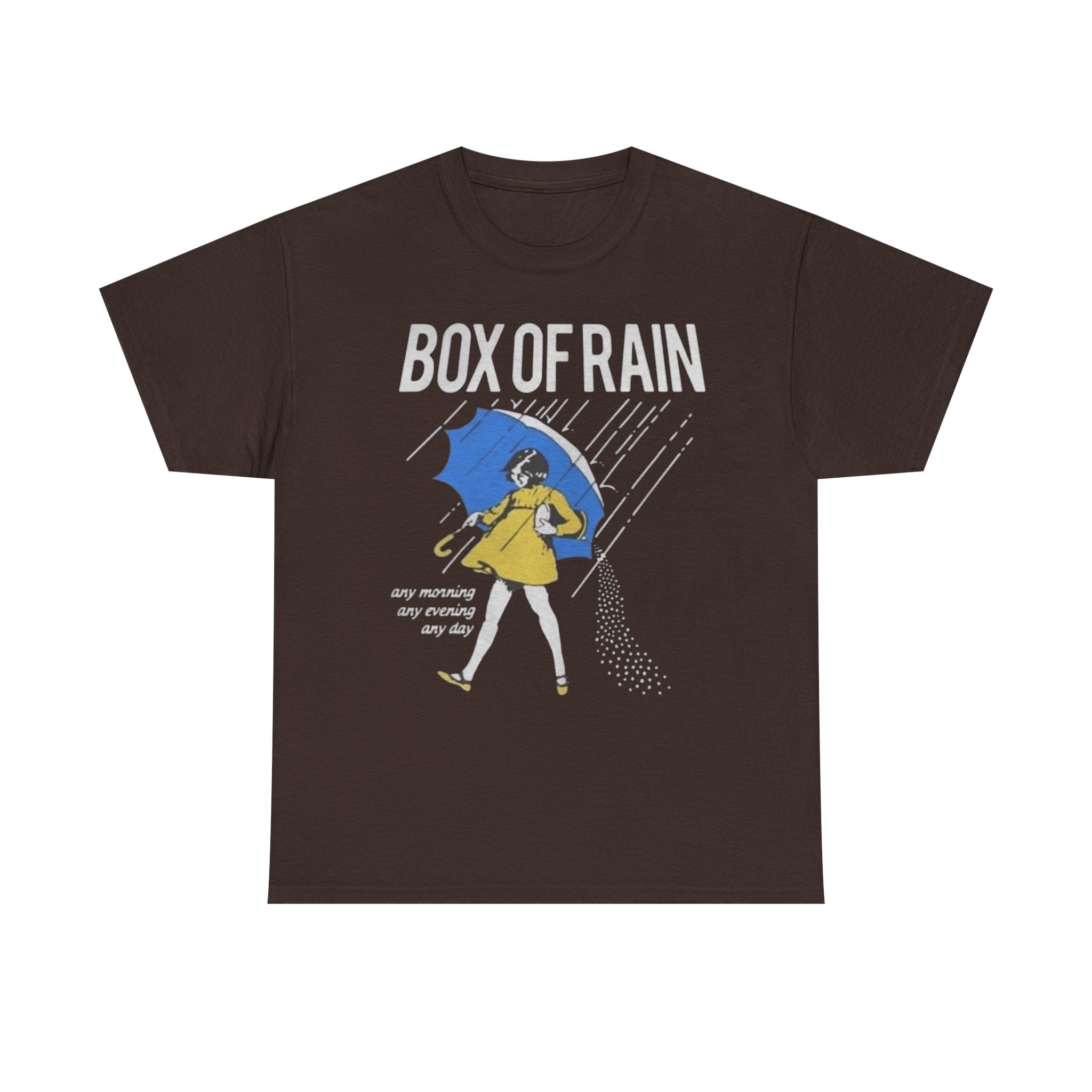 Box of Rain Grateful Dead Tee | Girl with Umbrella, Rainy Day Retro Design