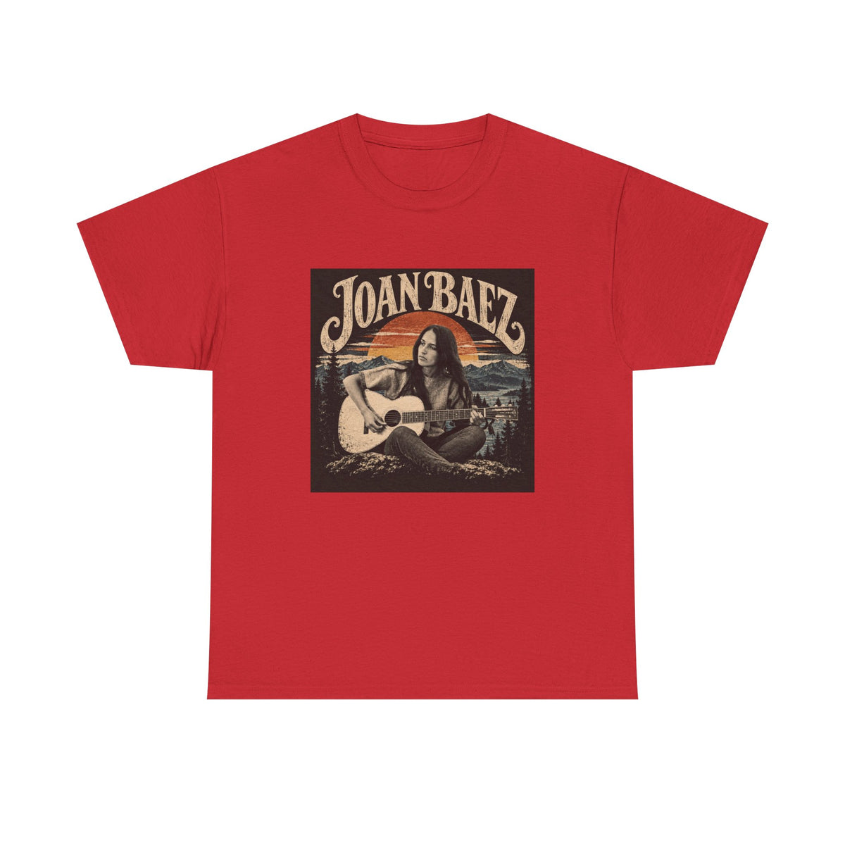 Joan Baez acoustic portrait Tee | Vintage folk musician graphic T-shirt